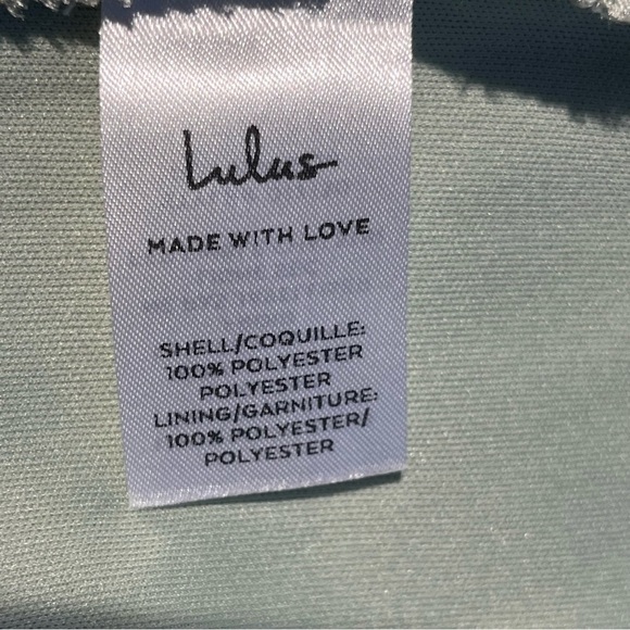 Lulu’s mini dress asymmetric off the shoulder sage green Style 17130 Size S - Picture 6 of 15